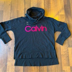 Small Black and Hot Pink Calvin Cline Cowl Neck Sweatshirt